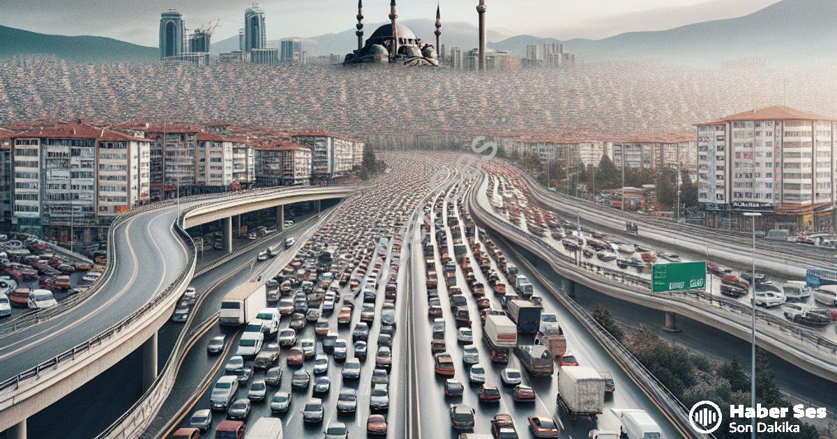 "Kütahya'da Araç Sayısı Nüfusu Solladı: Artış Hız Kesmiyor" başlıklı haber için fotorealistik, profe